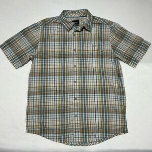 Marmot Shirt Mens Medium Brown Plaid‎ Casual Outdoors Hiking Camping